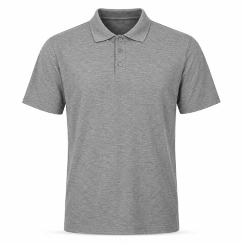 Men's Uneek Grey Polo Shirt, Size 2XL