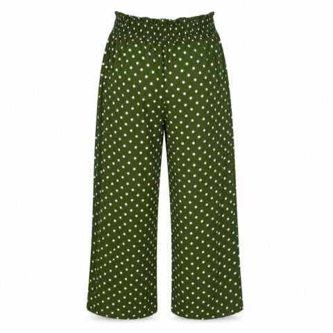 SHEIN Women’s Green & White Polka Dot Wide Leg Trousers – XL / UK 16