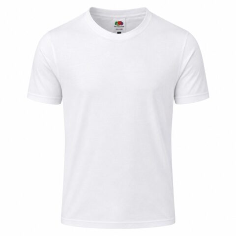 Men's T Shirt White Plain Crew Neck Short Sleeve L