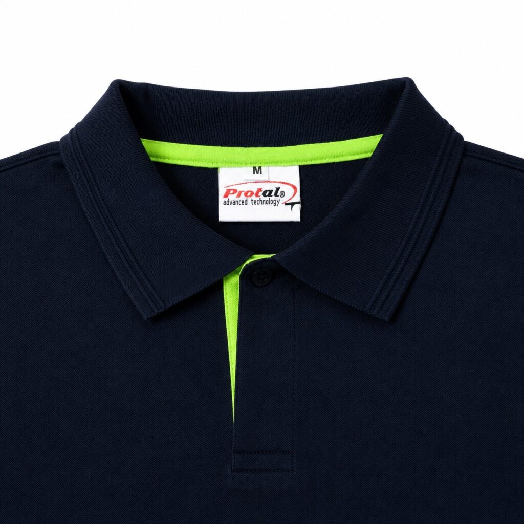 Men's Navy Blue Long Sleeve Polo Shirt, Size M