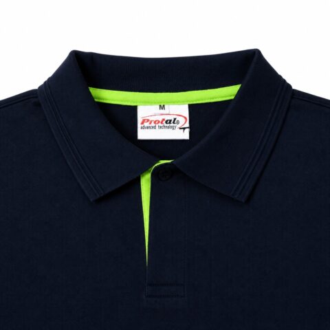 Men's Navy Blue Long Sleeve Polo Shirt, Size M