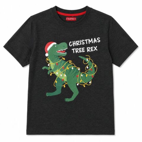 Kids Christmas Dinosaur T Shirt 11 12 Years