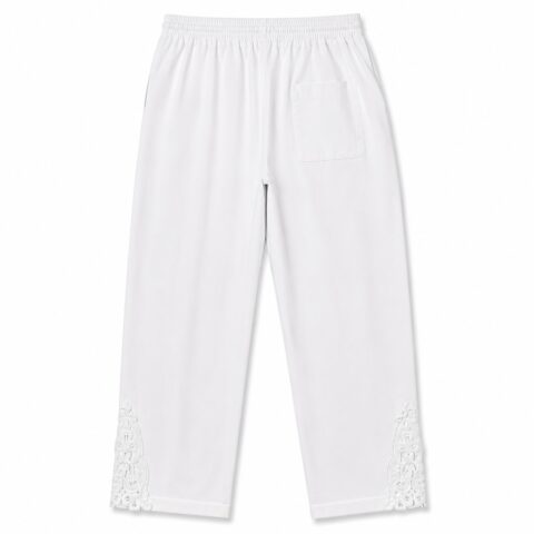 SHEIN Women’s White Lace Hem Trousers – Size M / UK 8