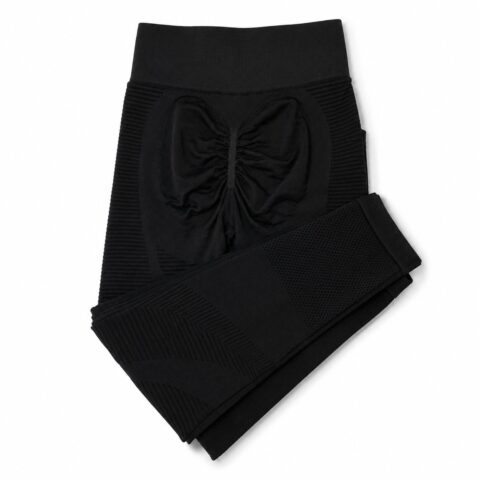 Women's Black Ruched Bum Leggings, Size L