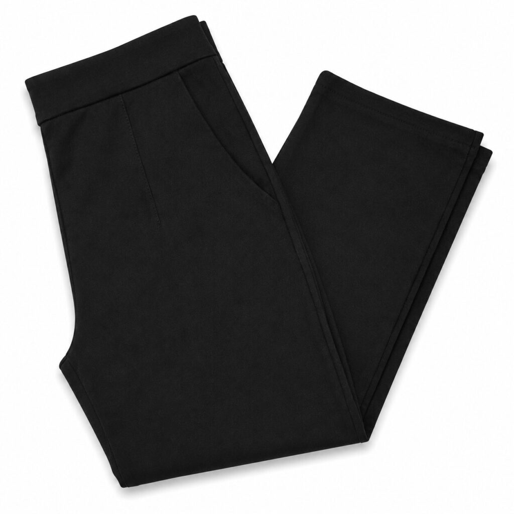 Women's Black Coated Trousers, Size 14S