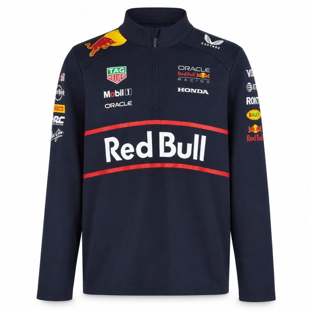 NWT Castore Red Bull Racing F1 Midlayer 1/4 Zip Navy M All Sponsors Logos — 2 of 5