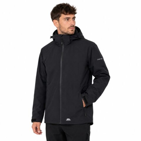 Trespass Unisex Waterproof Jacket 2XL Black Gore-Tex Hooded Raincoat Taped Seams