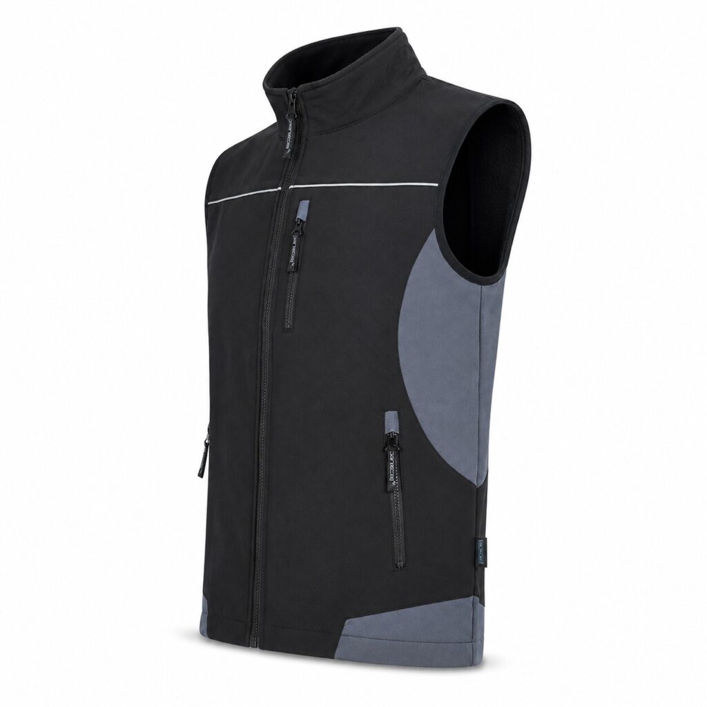 Panacea Working Solutions Softshell Gilet Mens M Black Grey Reflective Work Vest — 2 of 5