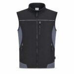 Panacea Working Solutions Softshell Gilet Mens M Black Grey Reflective Work Vest — 4 of 5
