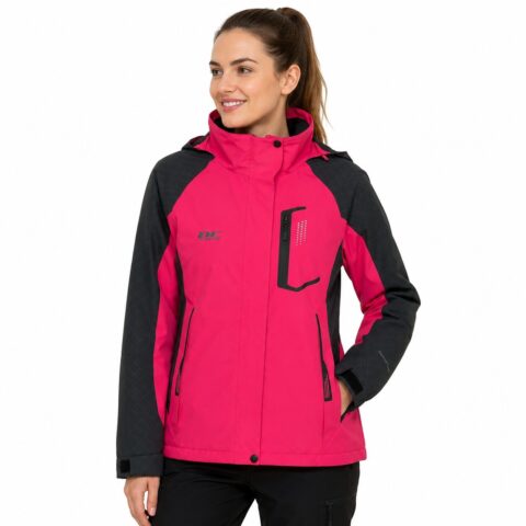 Diamond Candy Women's Ski Jacket S Hot Pink Black Waterproof Hooded Winter Coat