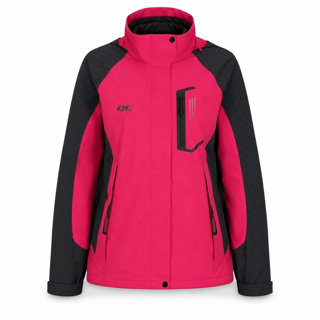 Diamond Candy Women's Ski Jacket S Hot Pink Black Waterproof Hooded Winter Coat — 2 of 5