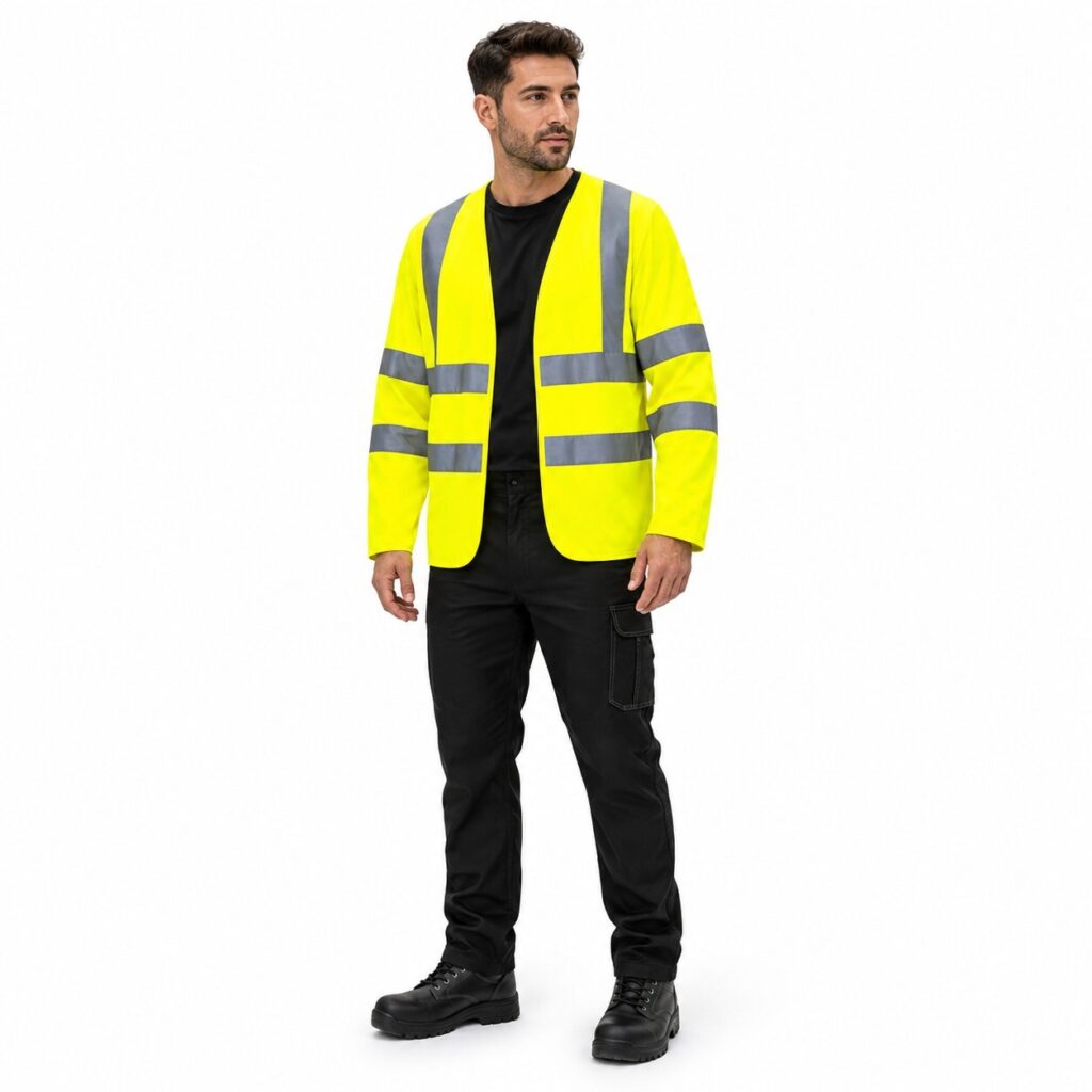 Orbit International Class 3 Hi Vis Yellow Jerkin - Sleeved Safety Vest