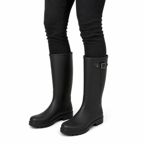 Women's Black Tall Wellington Boots, Size 3