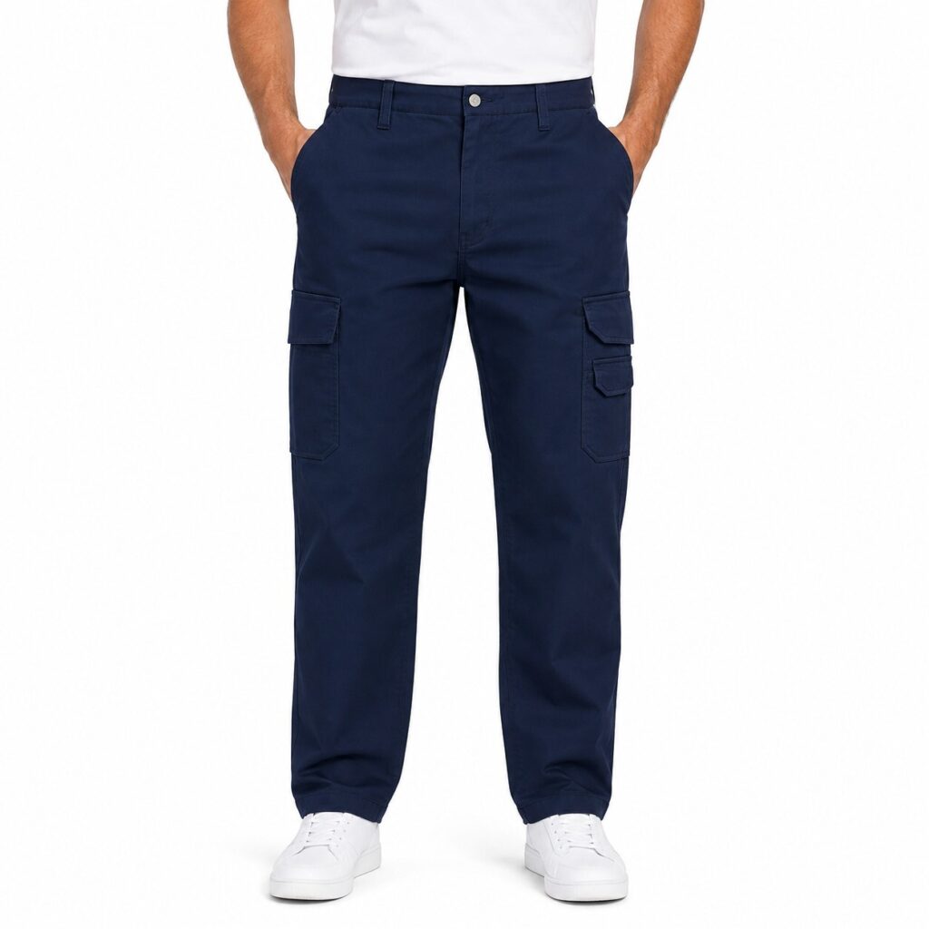 English Laundry Mens Navy Canvas Trousers 38W 32L Straight Fit Stretch 5 Pocket