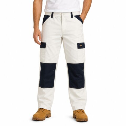 Dickies Everyday Work Trousers Mens White Grey Cargo Knee Pads 36R