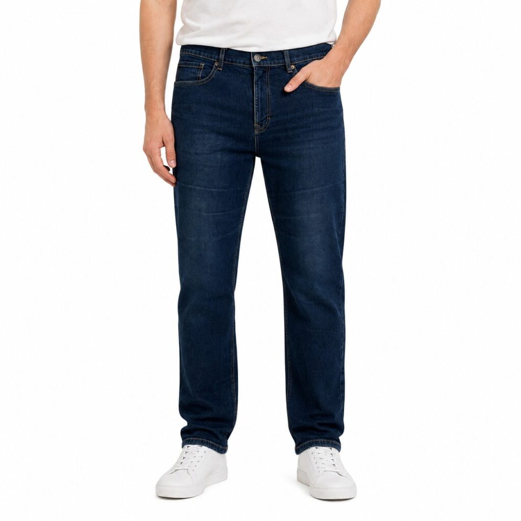 Dark Indigo Straight Leg Jeans Mens 38x30 Denim Blue Cotton Work Pants