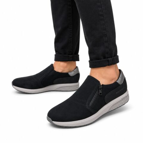Men's Rockport Total Motion Slip-On Trainers Black, Size 8.5