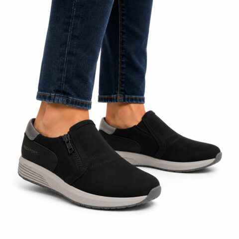 Men’s Rockport  Black Slip-On Shoes, Size 4