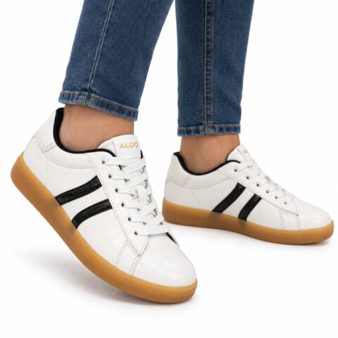 Men's ALDO White Black Trainers, Size 7