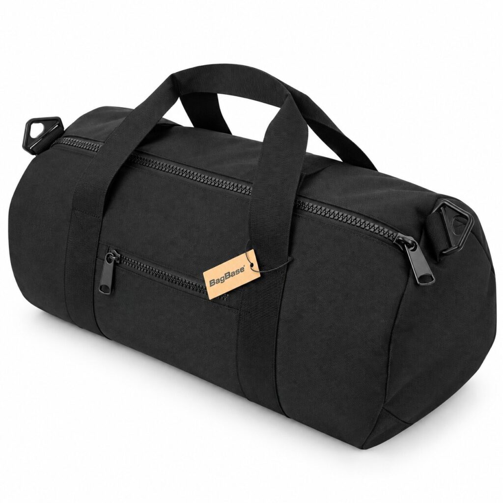 BagBase Black Holdall / Duffle Bag – Sports, Gym & Travel Bag
