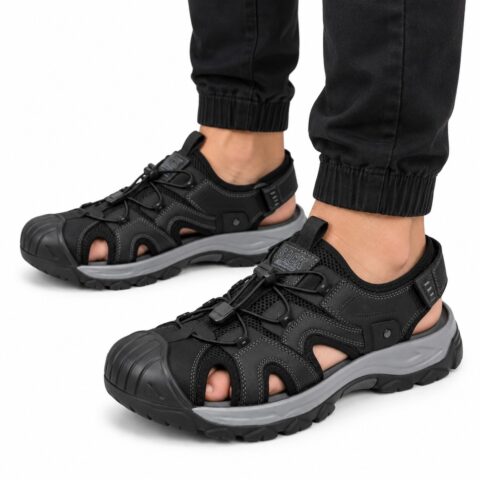 Men's Black Outdoor Sport Sandals Size 9