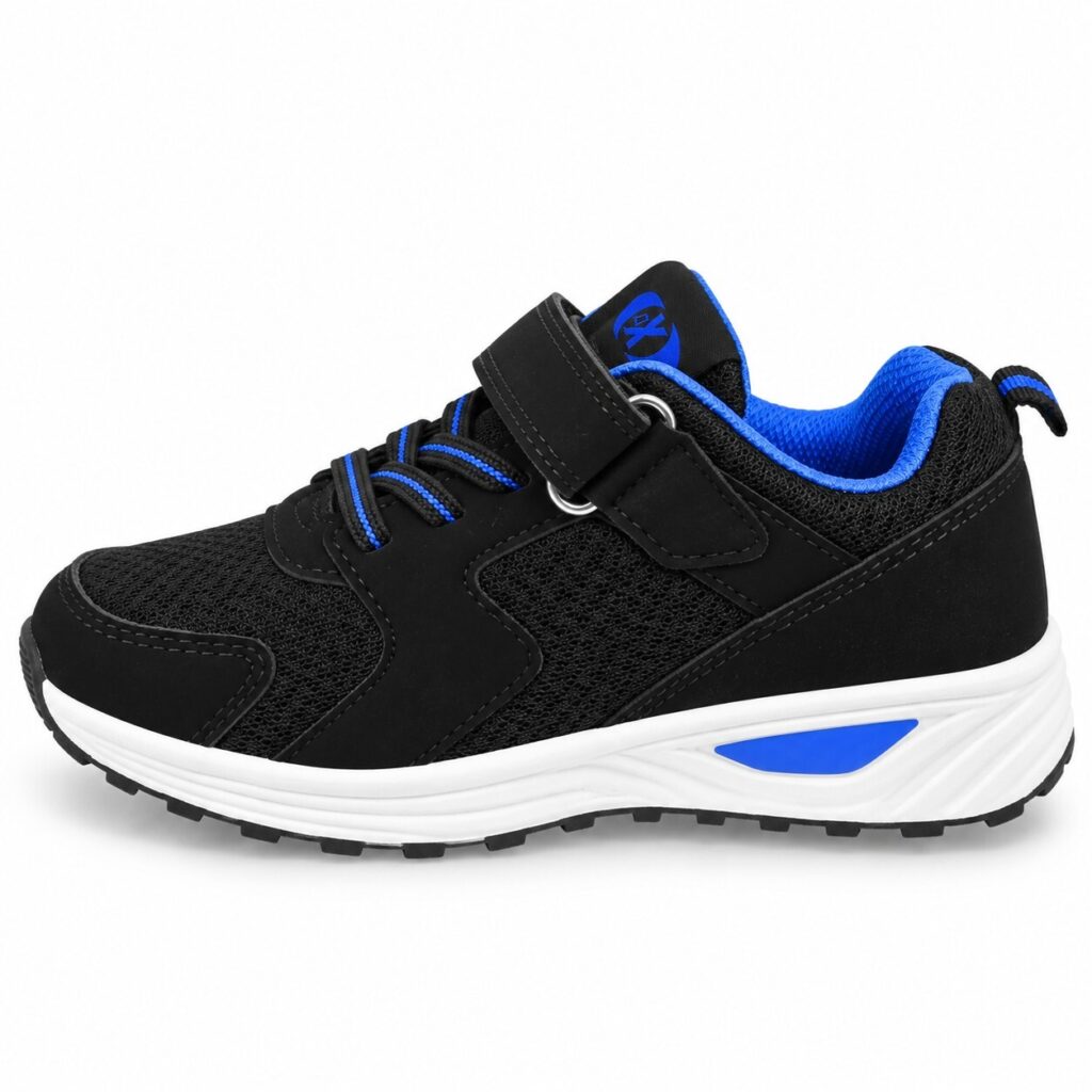 Kids Running Shoes – Black/Blue Mesh Sneakers with Adjustable Strap — 2 of 5