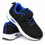 Kids Running Shoes – Black/Blue Mesh Sneakers with Adjustable Strap — 4 of 5